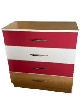 Pink and white chest of drawers